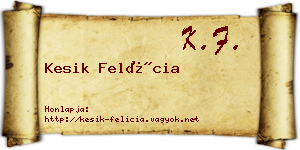 Kesik Felícia névjegykártya